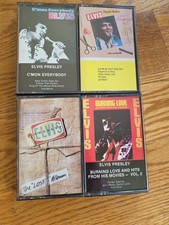 Lot Of 4 Elvis Presley Cassette Tapes: Lost, C'mon Everybody, Children, Burning