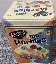 Glass Marbles Retro Tin Toysmith-NEATO, 160 Marbles