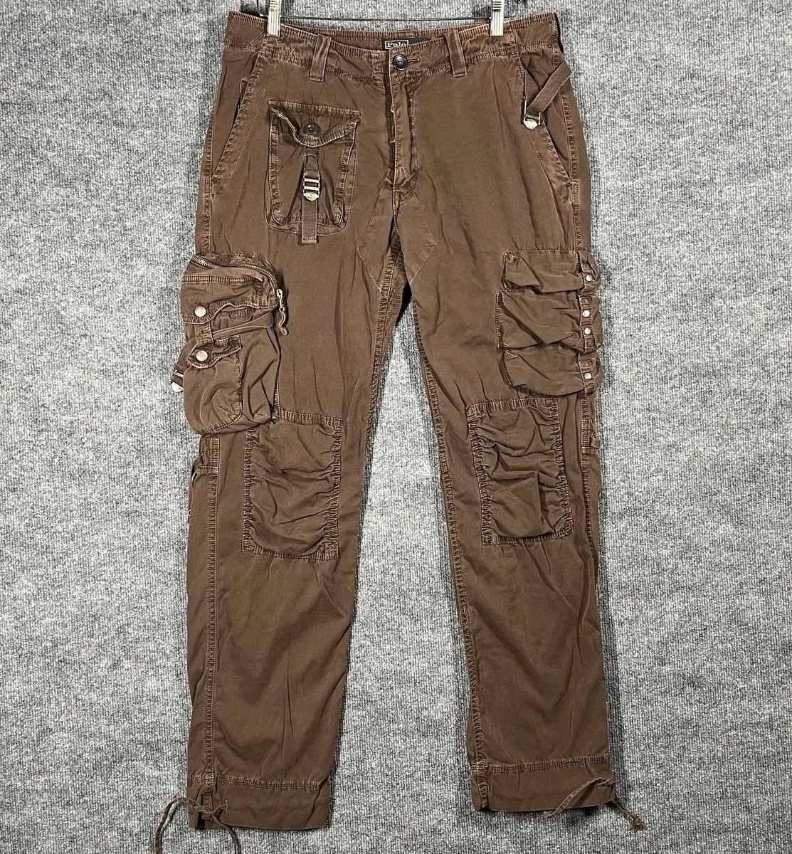 パンツ Polo Jeans Brown Military Cargo Pants VINTAGE Polo Ralph Lauren Cargo Pants 34x32 Tactical