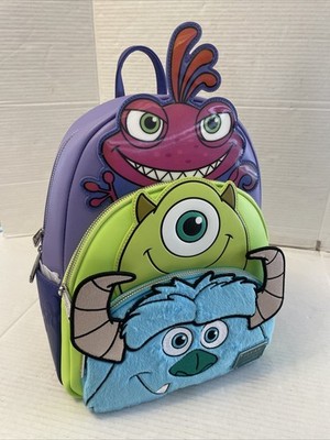 LOUNGEFLY Disney Pixar Monsters Inc. Mike Sully Randall Iridescent Mini Backpack