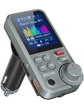 FM Bluetooth Transmitter Strong Mic 1.8in Screen QC3.0 Car Adapter Treble Bass