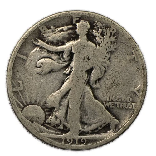 1919 P Philadelphia Walking Liberty Silver Half 50c Very Good VG+