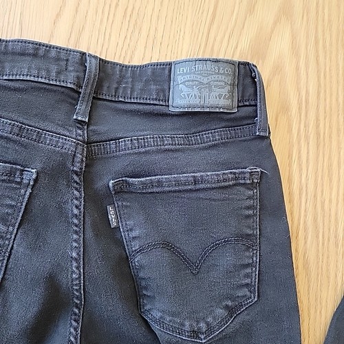 Levi's 725 High Rise Bootcut Jeans Damen Gr. 28 Black Wash Stretch Denim - Bild 11 von 11