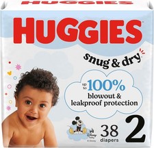 Huggies Size 2 Diapers, Snug  Dry Baby Diapers, Size 2 12-18 lbs , 38 Count, P