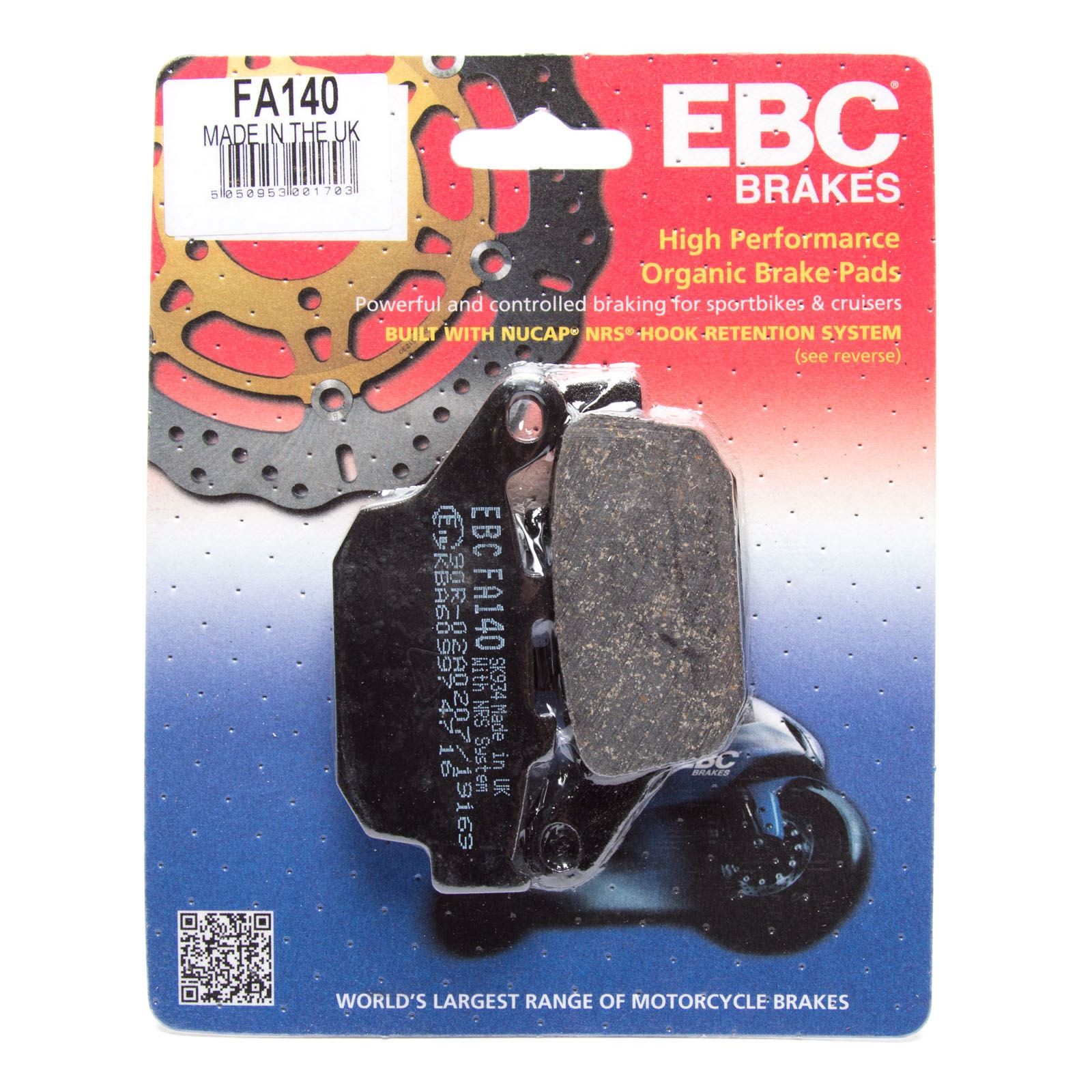 EBC FA140 Organic Brake Pads for Honda CB 250 F Hornet 96-07
