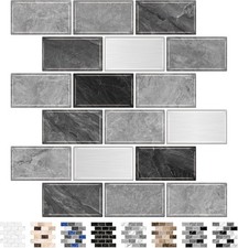 10-Sheet Subway Tile Peel and Stick Backsplash for Kitchen,12"x12" Self Adhesive