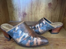vintage jeon mules usa women s size 8/8.5 charging horse design