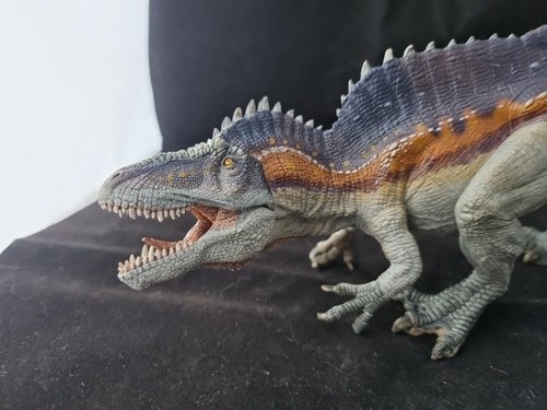 Papo grande dinosauro acrocanthosaurus 55062 figura 10,5" mascella mobile raro - Foto 3 di 6