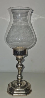 ✨ Photophore vintage – Pied métal argenté & globe en verre  Made in West Germany - Photo 1/4