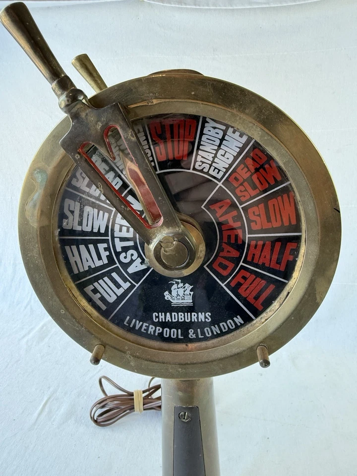 Telégrafo, lámpara vintage de latón para sala de máquinas de barco de 20", Chadburns Liverpool y Londres Foto 2 de 4
