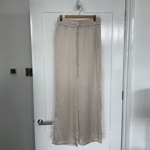 ZARA CREASED EFFECT SUIT BLAZER AND TROUSERS SIZE M/L CHAMPAGNE COLOUR - Picture 7 of 10