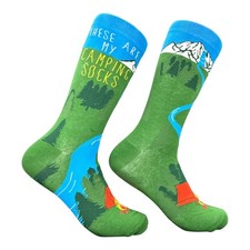 These Are My Camping Socks Funny Sarcastic Outdoors Graphic Novelty Footwear For
