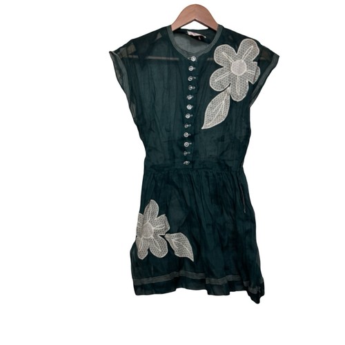 Vintage 60s Vicky Vaughn Junior Sheer Micro Mini Dress Mod size Small flower