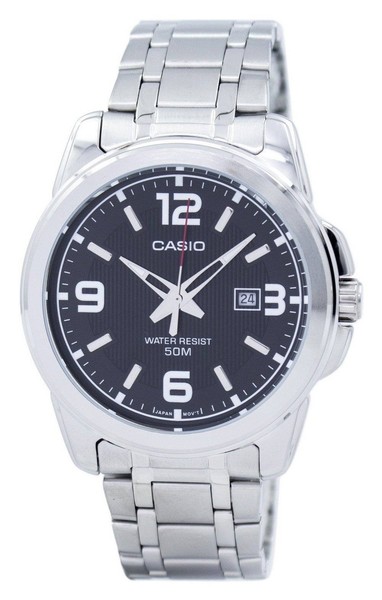 Casio Enticer Analog Quarz Schwarz Zifferblatt MTP-1314D-1AVDF Herrenuhr-image