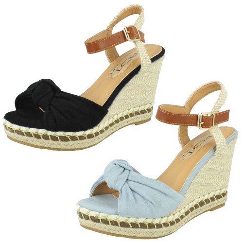 Spot On Damas Nudos Vamp Sandalias De Tobillo Con Plataforma - Imagen 1 de 19