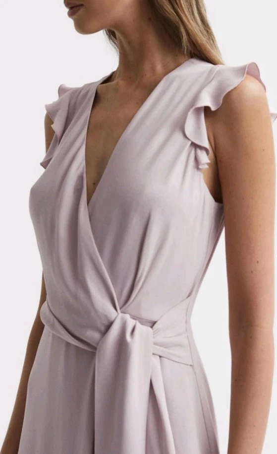 Reiss Willow Wrap Tie Midi Dress in Lilac - image 3 of 4