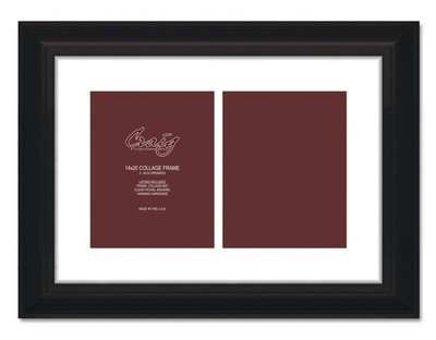 Craig Frames 21834700BK 14 by 20-Inch Black Picture Frame, Single White Colla...