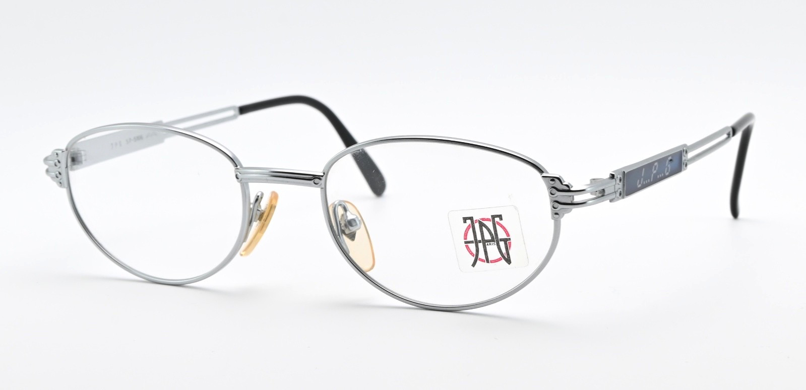 JEAN PAUL GAULTIER Brille 57-5106 49-19 140 Oval 90s Japan Silber Steampunk S 45790₽