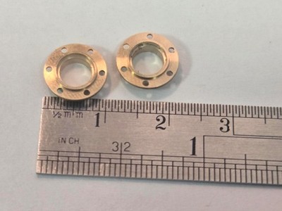 Ship Model Fittings Parts 2 Brass 6mm I.D. Airport Porthole w/Glass, rivet holes