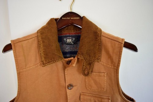 RRL Double Ralph Lauren Hunting Barn Vest Wool Lined Medium M Vest Jacket - Picture 2 of 6