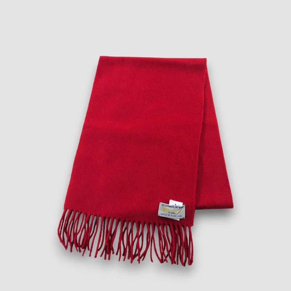 Bufanda de cachemir Aquascutum vintage ropa para el cuello clásica flecos bufandas de invierno 10x60 Foto 3 de 4