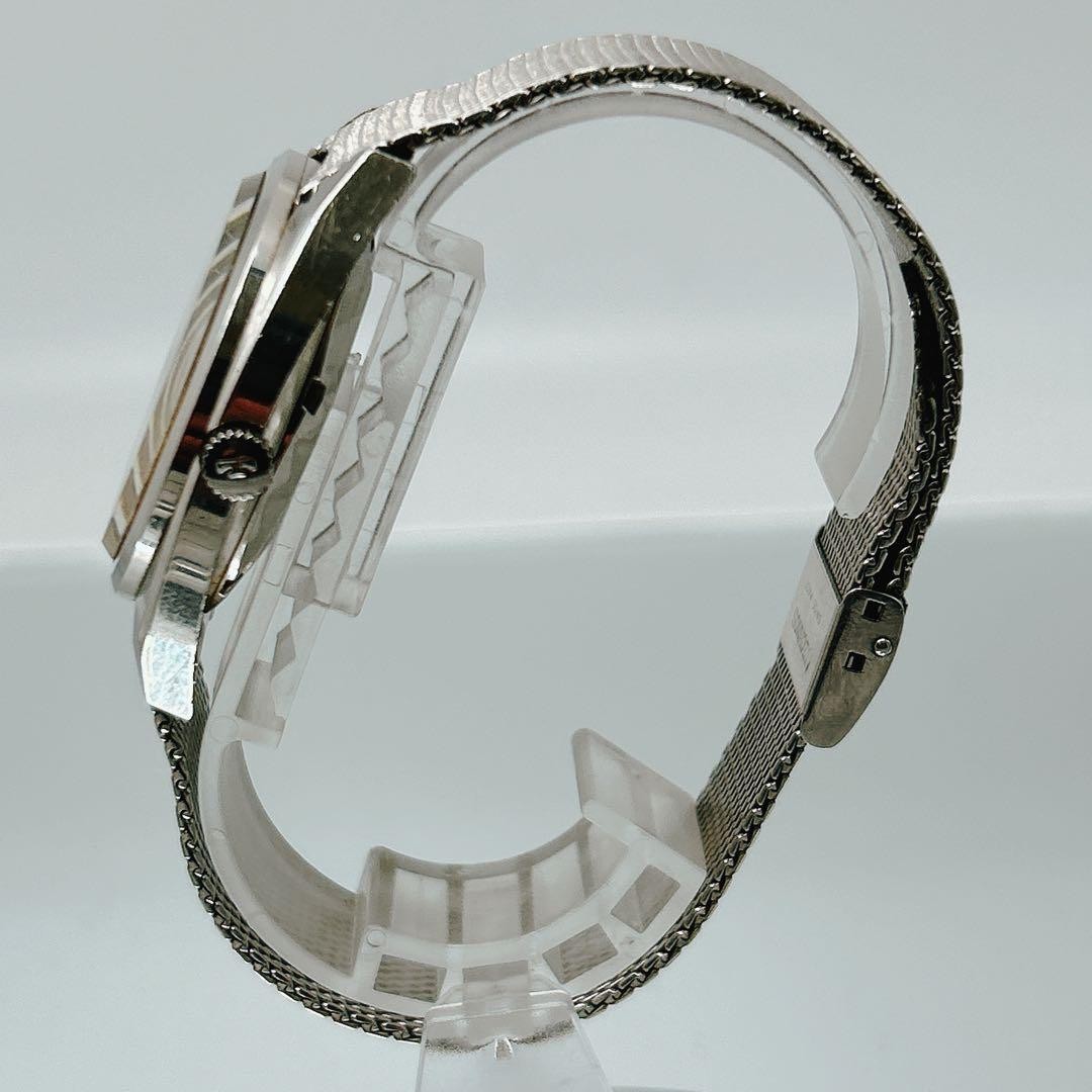 TECHNOS Sky Light Automatic Watch Silver Mesh Ban… - image 4