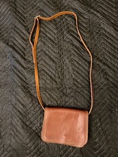 Brown Leather Crossbody Bag Purse Made In Italy Vera Pelle Chic Minimal