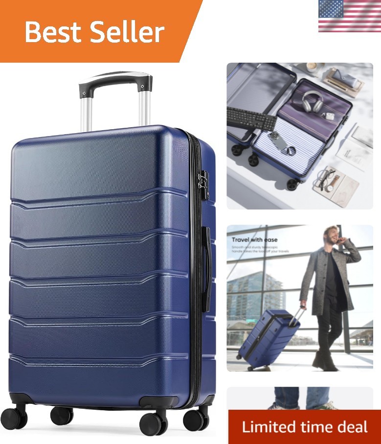 Durable 24 Inch Spinner Suitcase with Water-Resistant Hard S