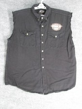 USA Biker Design Sturgis SD 2008 Black Hills Rally Sleeveless Button Vest XL