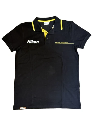 Nikon "Capture Tomorrow" Polo Shirt - Size L - Black & Yellow
