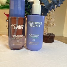 Victoria's Secret Blue Jasmine Water Lily Mist  Hydrating Lotion Set 8/10 fl oz