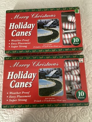 Christmas Outdoor Plastic Candy Canes 2 Boxes 20 Total Candy Canes 