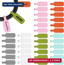 Cable Labels 2.28 Inch Large Size, 6-Color 36-Pack Write-On Cord Labels Tags f