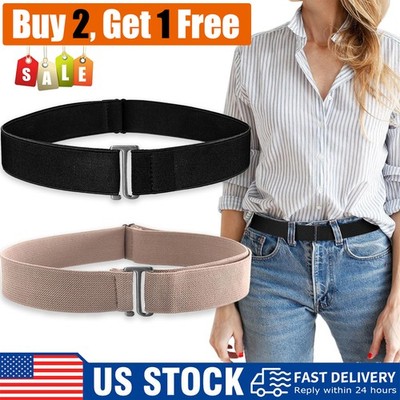 No Show Elastic Stretch Belts for Women and Men, Tuck Crop Band Invisible Strap