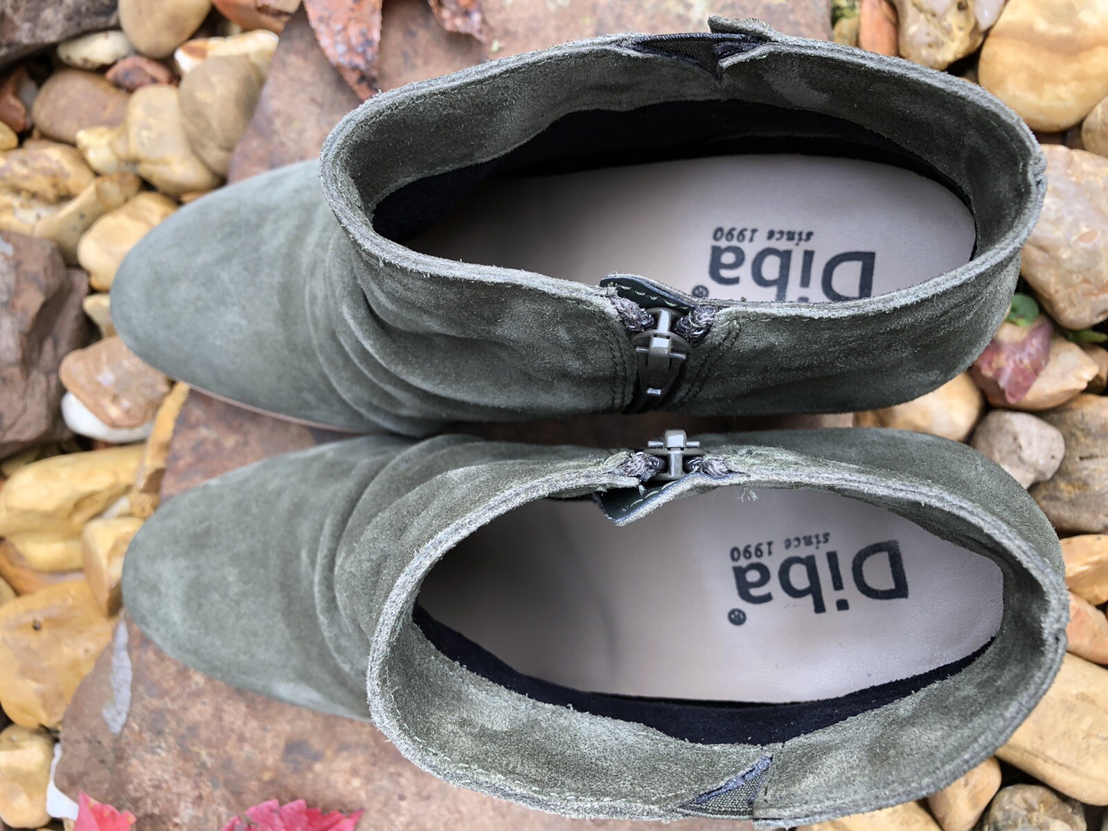 Diba Leather Suede Western Ankle Boot Women's Sz 8.5 Green