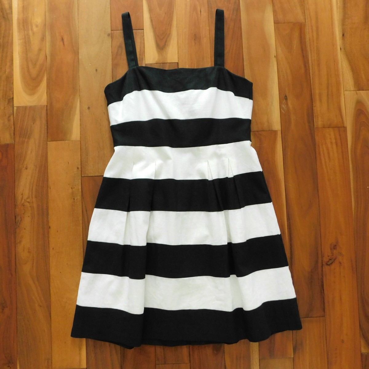 Ann Taylor 4 LOFT Stripe Linen Blend Black White Strappy Summer Short Dress  NWT | eBay