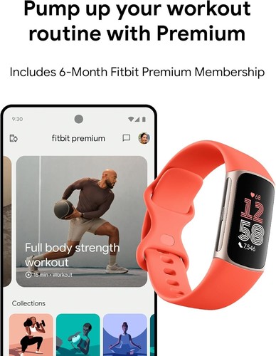 Fitbit Charge 6 Fitness Tracker con App Google e GPS - Rosa - Foto 7 di 7