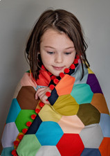 Modern Quilt / Contemporary Quilt / Good Vibes Cosmic Rainbow Quilt / Handmade