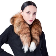 100% Real Genuine Fox Fur Scarf Collar Shawl Scarves Wrap Stole Neck Warmer Gift