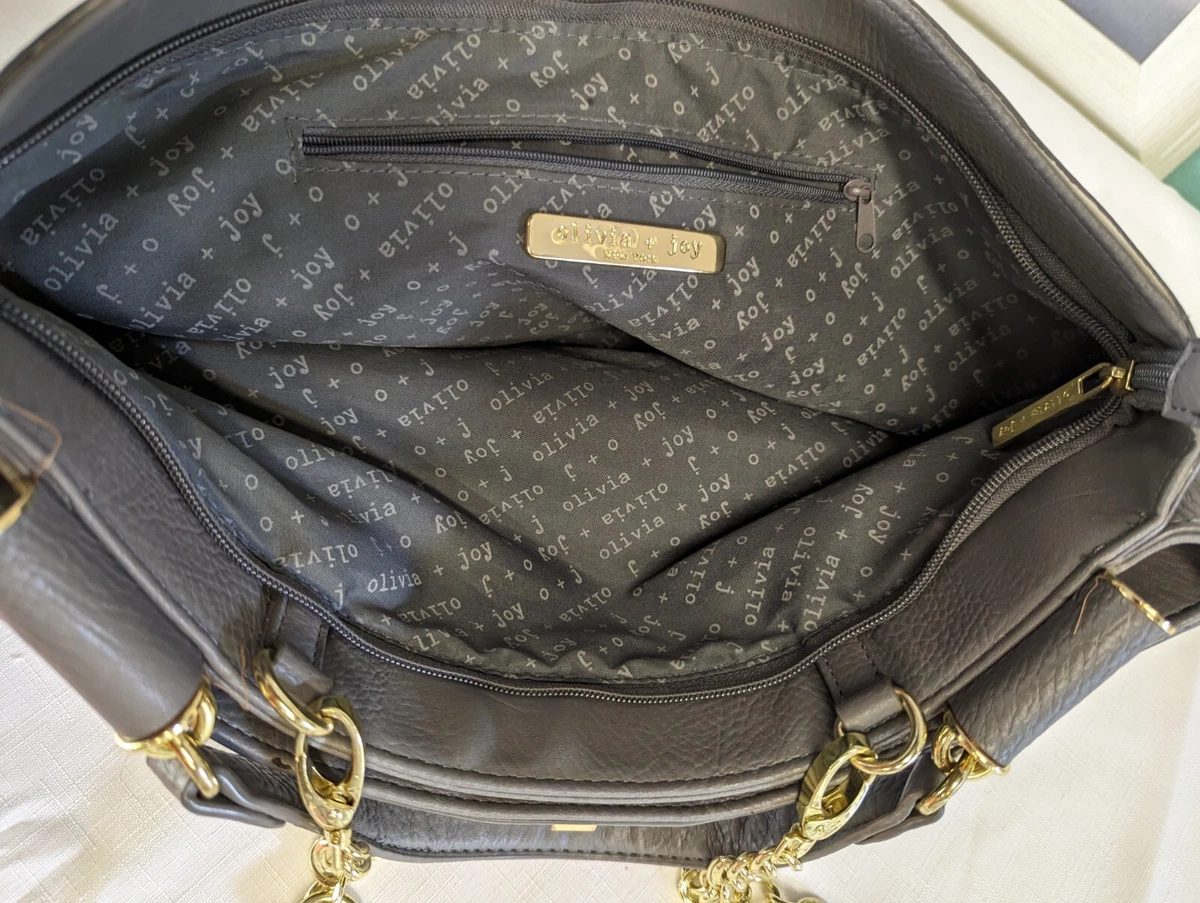 Olivia joy ladies tote bag gray.gold trin eBay