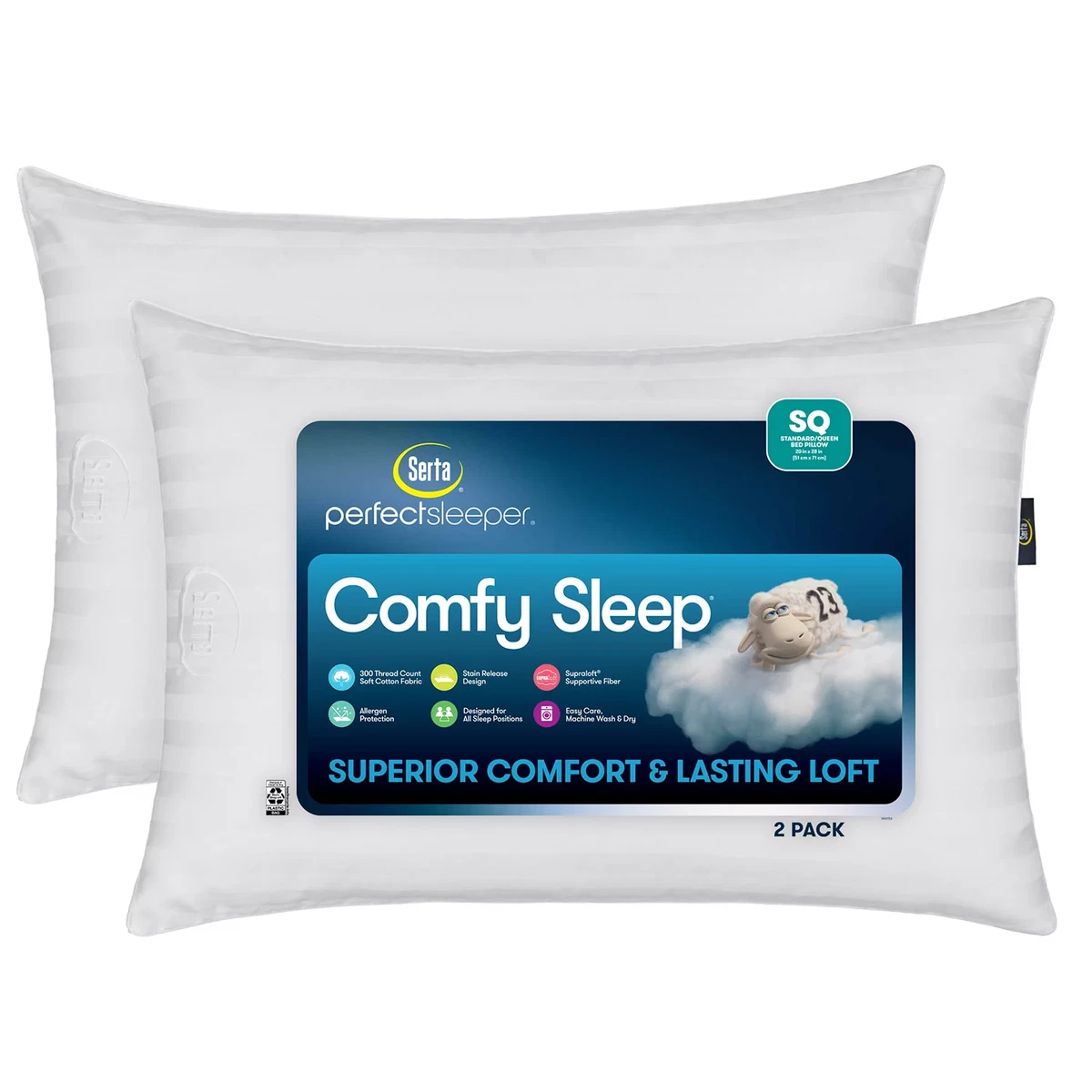 Serta Perfect Sleeper White Washable Cooling Gel Memory Foam