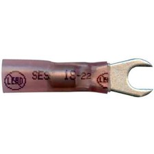 Heat Shrink & Solder Spade Terminal 22-18 Gauge #10 Stud Made in USA - 10 Pack