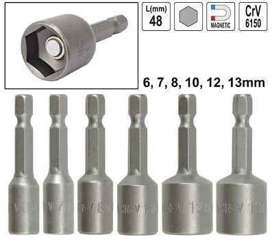 Magnetische Steckschlüsseleinsätze 1/4 Zoll – 10-teilig, Größen 6-15 Mm, Für Akkuschrauber & Werkzeuge