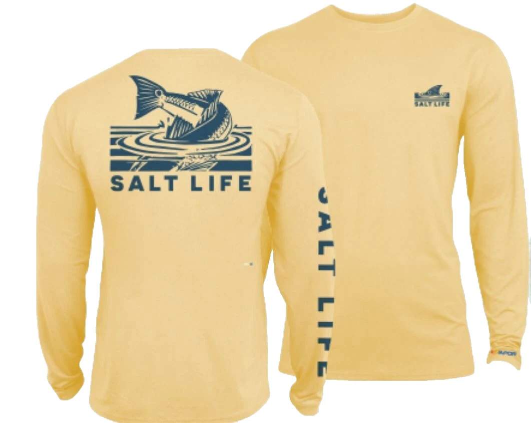 Pull Salt Life SLX Uvapor 1/4 Zip Homme 2XL - Bleu, Léger, Idéal Pêche Et Sport