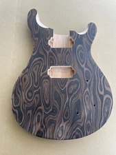 DIY guitar Body Bodies Mahogany wood Replacement Set in Heel Flame veneer HH