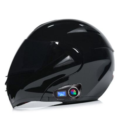 Bluetooth Motorcycle Intercom Headset Helmet Racing Flip Up Motorbike Helmet DOT