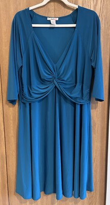 Love Squared Knotted Fit & Flare Blue Dress Women's Size 2X | eBay Love Squared Knotted Fit & Flare Blue Dress Women's Size 2X | eBay