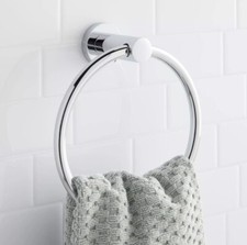 NEW Signature Hardware CEELEY COLLECTION TOWEL RING - CHROME
