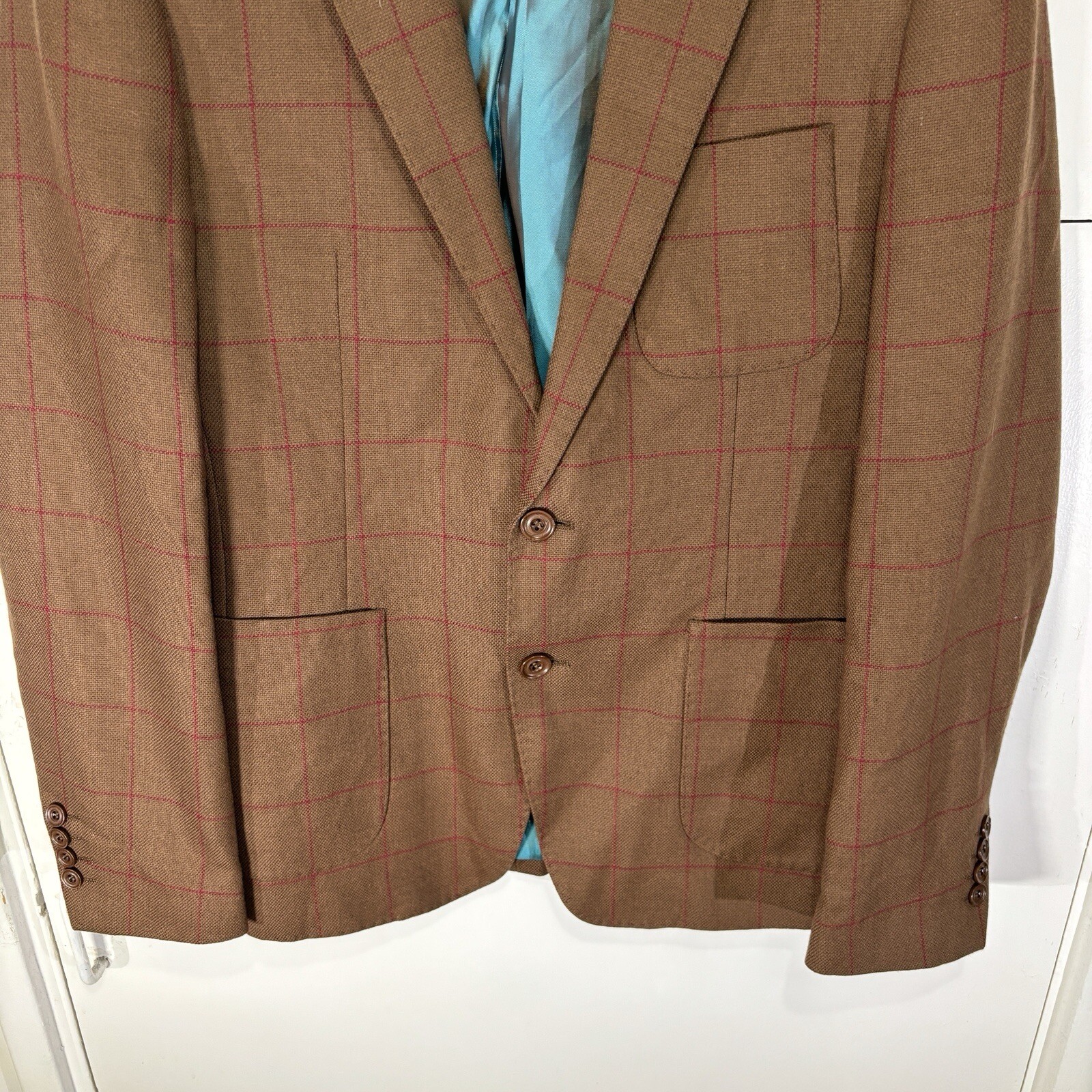 FILA Giacca blazer Bernard Weatherill Savile Row marrone rosso 100% lana taglia 38 uomo