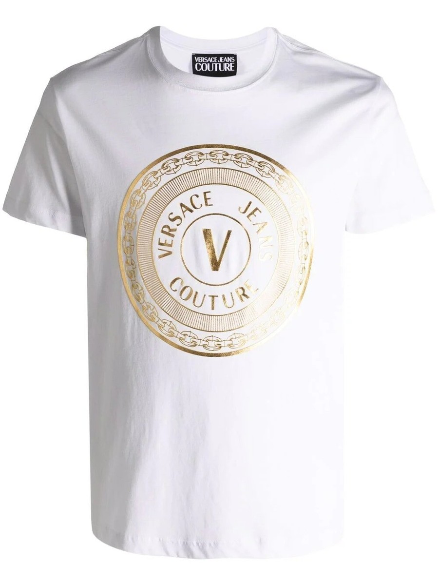 残り僅か!VERSACE JEANS COUTURE Tシャツ ロゴ 2022春夏ホワイト VERSACE JEANS COUTURE LOGO PRINT T SHIRT-WHITE. | eBay